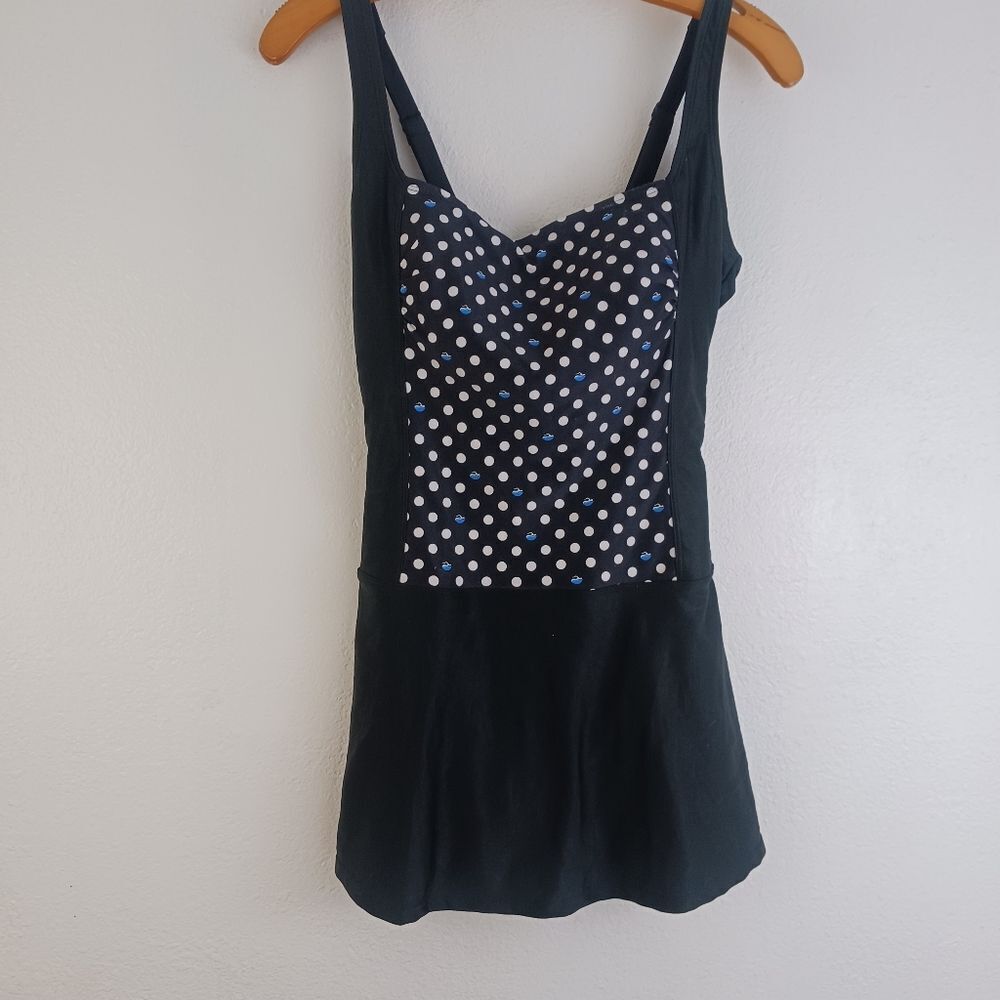 Aquamore polka dot one piece swimsuit size 12
